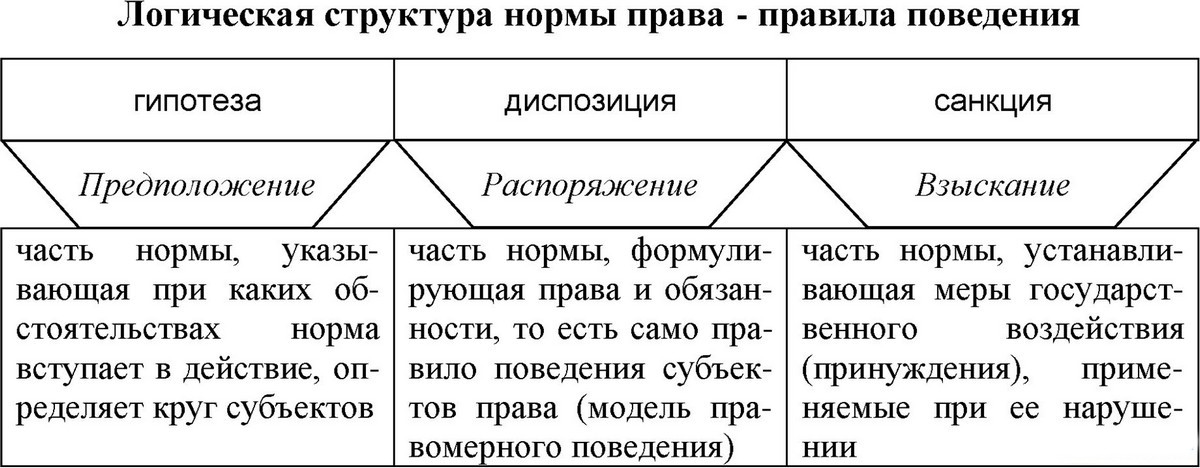 Структура уголовно процессуальной нормы схема